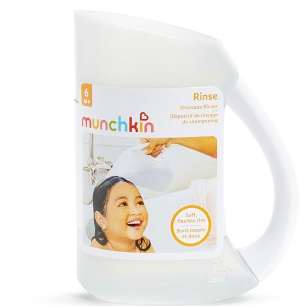 New Munchkins Rinse Shampoo Bath Rinser Cup Ultra Soft Flex Rim Kids Pets Elders